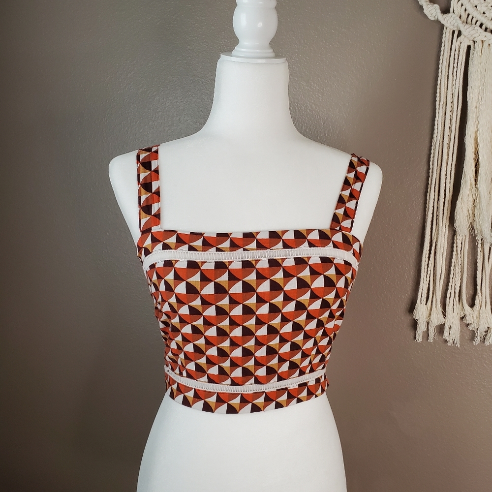 Forever 21 70's inspired Crop Top Sz S
